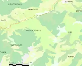 Poziția localității Thuès-Entre-Valls