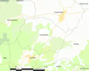 Poziția localității Tordères