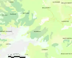 Poziția localității Valmanya