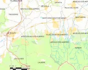 Poziția localității Villelongue-dels-Monts