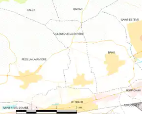 Poziția localității Villeneuve-la-Rivière