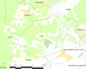 Poziția localității Vivès