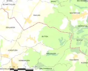 Poziția localității Butten