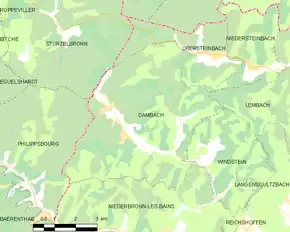 Poziția localității Dambach