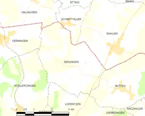 Poziția localității Dehlingen