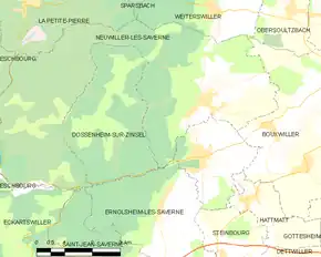 Poziția localității Dossenheim-sur-Zinsel