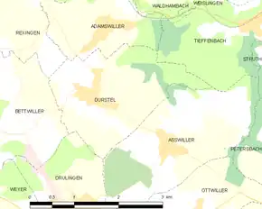 Poziția localității Durstel
