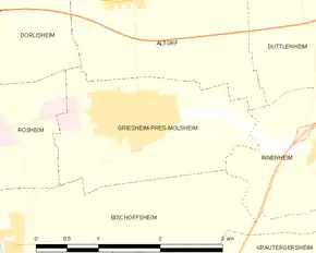 Poziția localității Griesheim-près-Molsheim