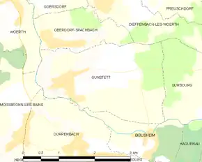 Poziția localității Gunstett