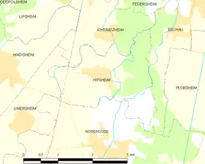 Poziția localității Hipsheim