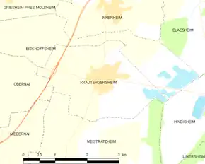 Poziția localității Krautergersheim