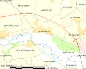 Poziția localității Mommenheim