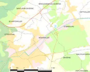 Poziția localității Monswiller