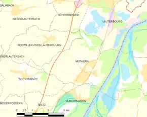 Poziția localității Mothern