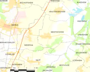 Poziția localității Niedernai