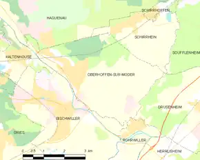 Poziția localității Oberhoffen-sur-Moder