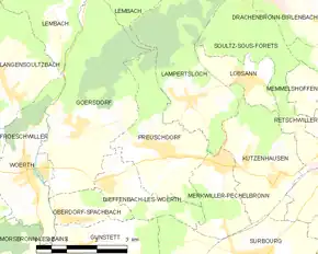 Poziția localității Preuschdorf