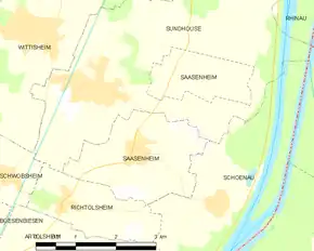 Poziția localității Saasenheim