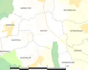 Poziția localității Singrist