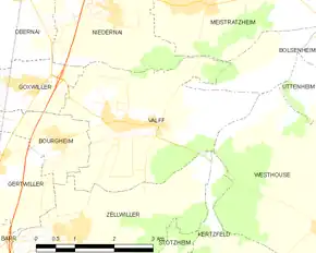 Poziția localității Valff