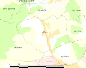 Poziția localității Aspach