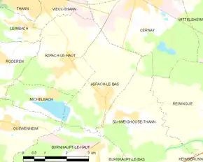 Poziția localității Aspach-le-Bas