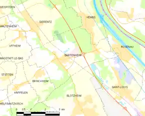 Poziția localității Bartenheim