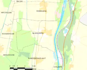 Poziția localității Blodelsheim