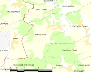 Poziția localității Bréchaumont