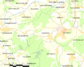 Poziția localității Carspach