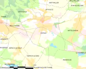 Poziția localității Cernay