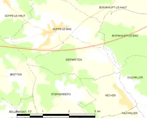 Poziția localității Diefmatten