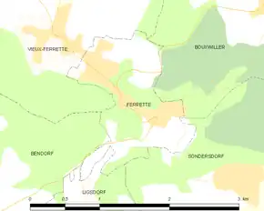 Poziția localității Ferrette