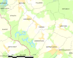 Poziția localității Friesen