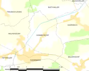 Poziția localității Gommersdorf