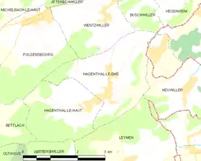 Poziția localității Hagenthal-le-Bas