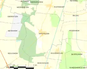 Poziția localității Hirtzfelden