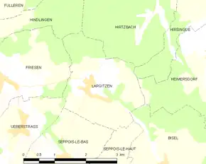 Poziția localității Largitzen