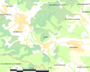 Poziția localității Lauw
