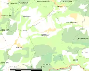 Poziția localității Ligsdorf