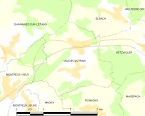 Poziția localității Valdieu-Lutran