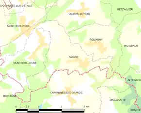 Poziția localității Magny