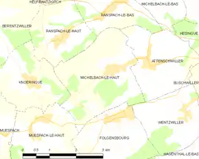 Poziția localității Michelbach-le-Haut