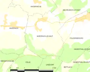 Poziția localității Muespach-le-Haut