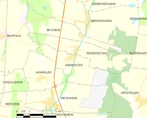 Poziția localității Oberentzen