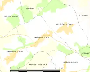 Poziția localității Ranspach-le-Bas