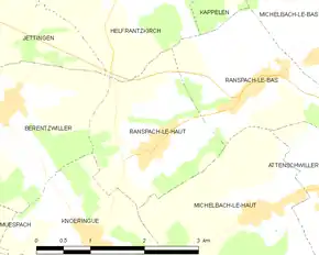 Poziția localității Ranspach-le-Haut
