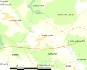 Poziția localității Soppe-le-Bas