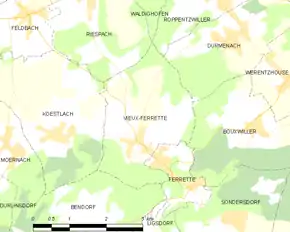 Poziția localității Vieux-Ferrette