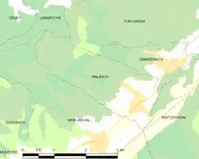 Poziția localității Walbach